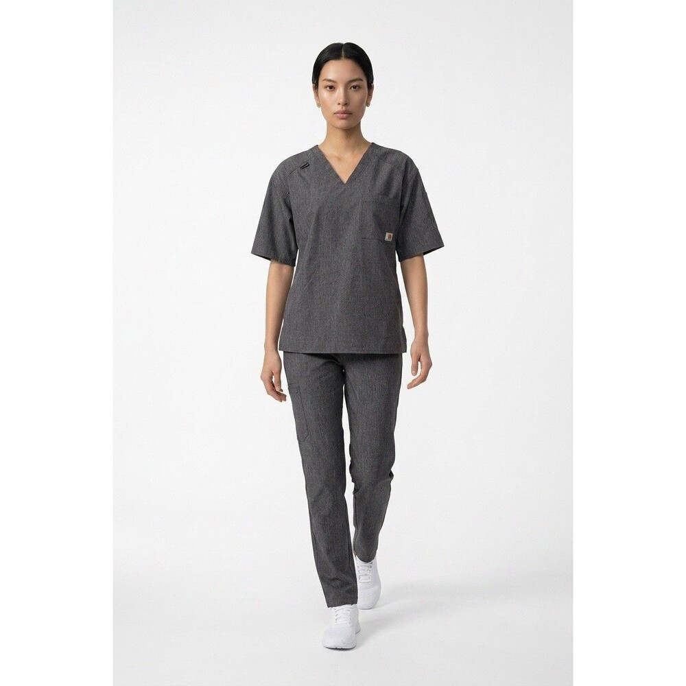 Carhartt Force Medium Unisex Scrub Top V Neck Excellent Preowned